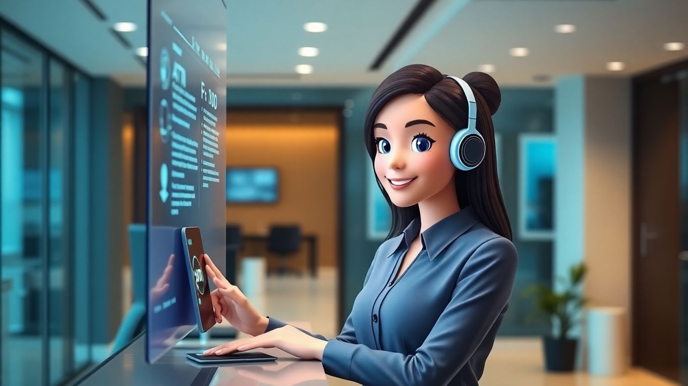 AI virtual receptionist assisting with lead qualification.