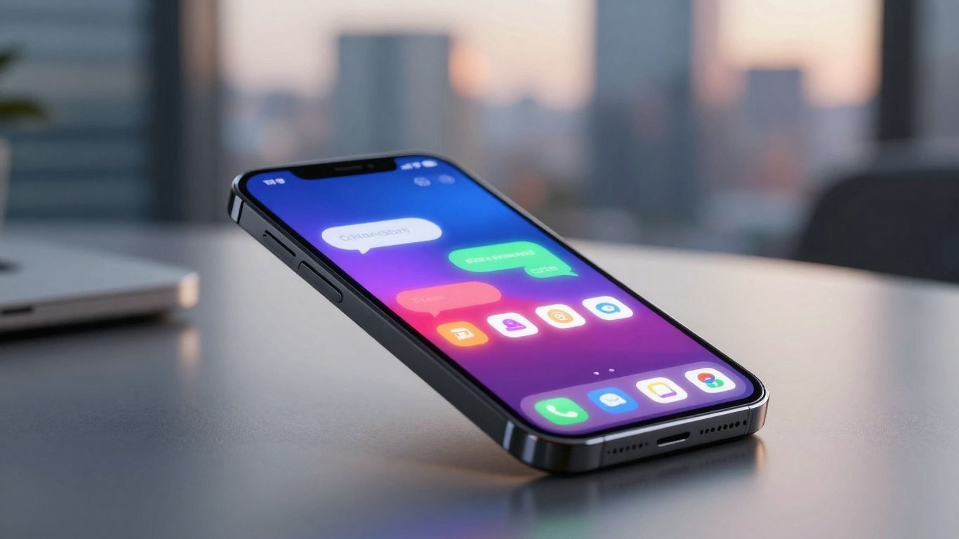Real estate chatbot on a smartphone screen.