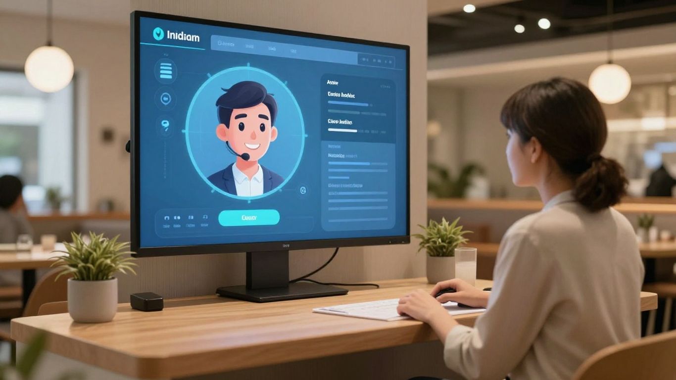 AI receptionist in a modern restaurant