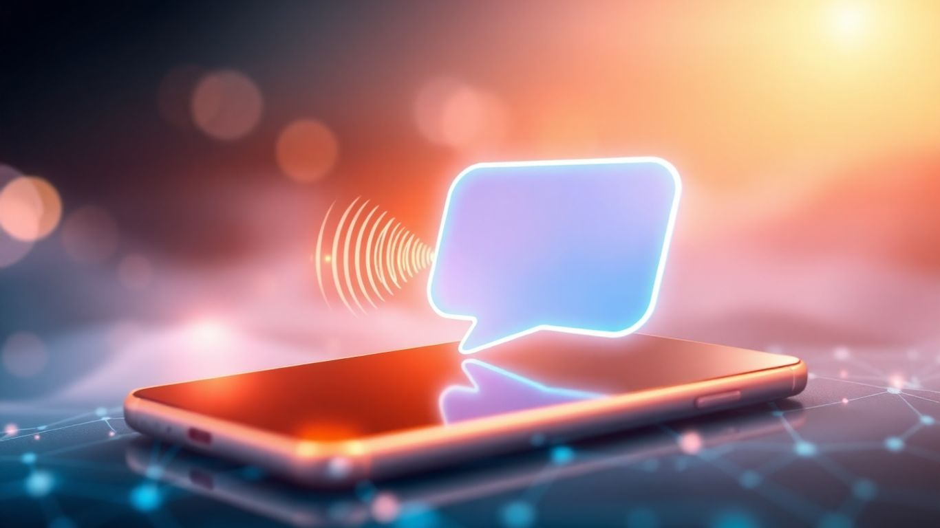 AI voicebot chat interface with sound waves.