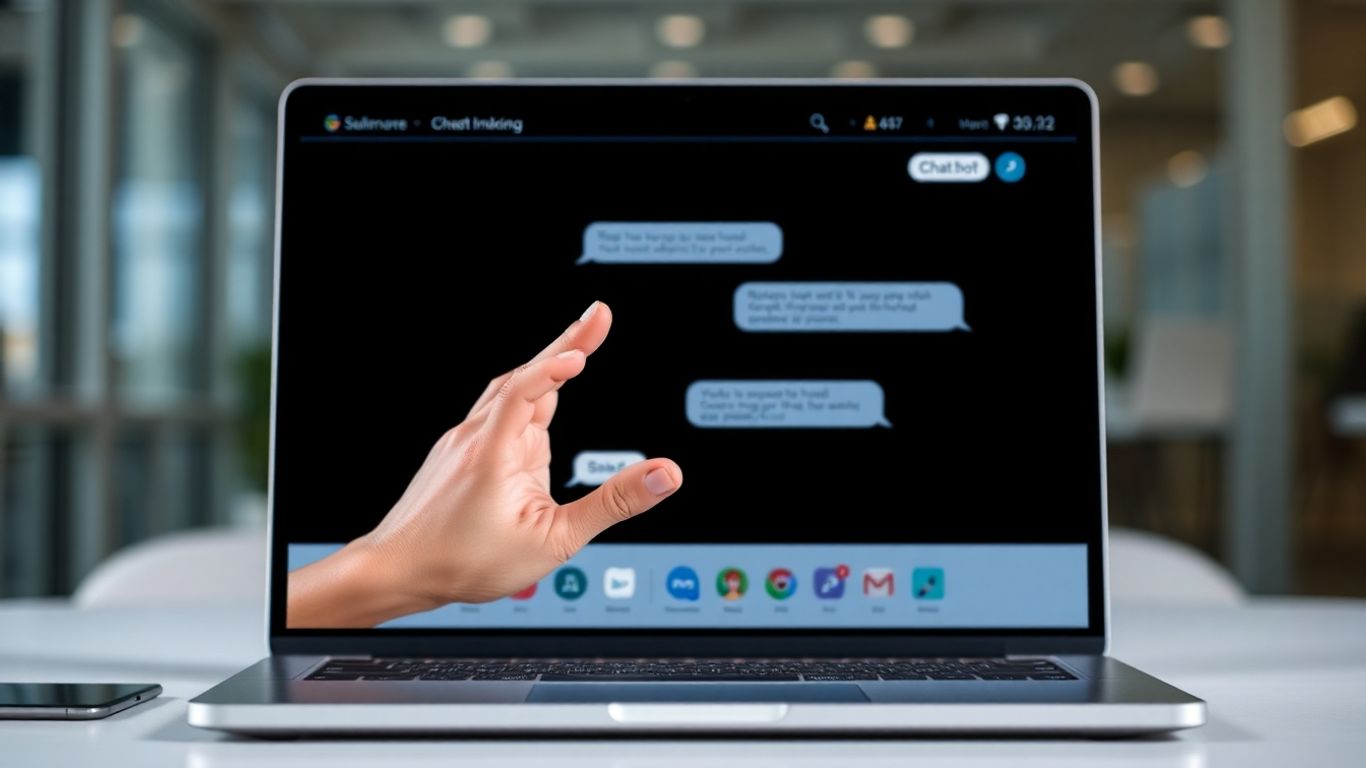AI chatbot interface on a laptop screen