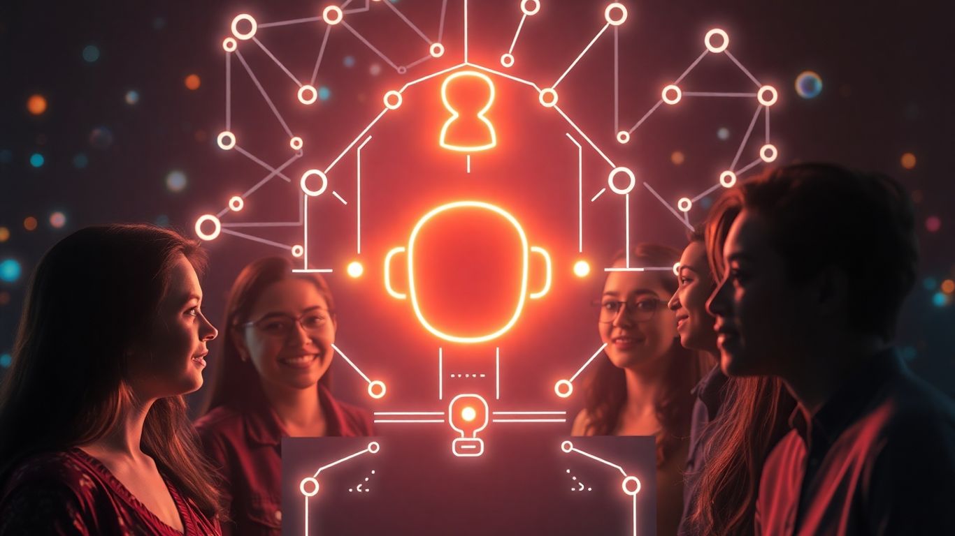 AI chatbot enhancing customer engagement with futuristic interface.