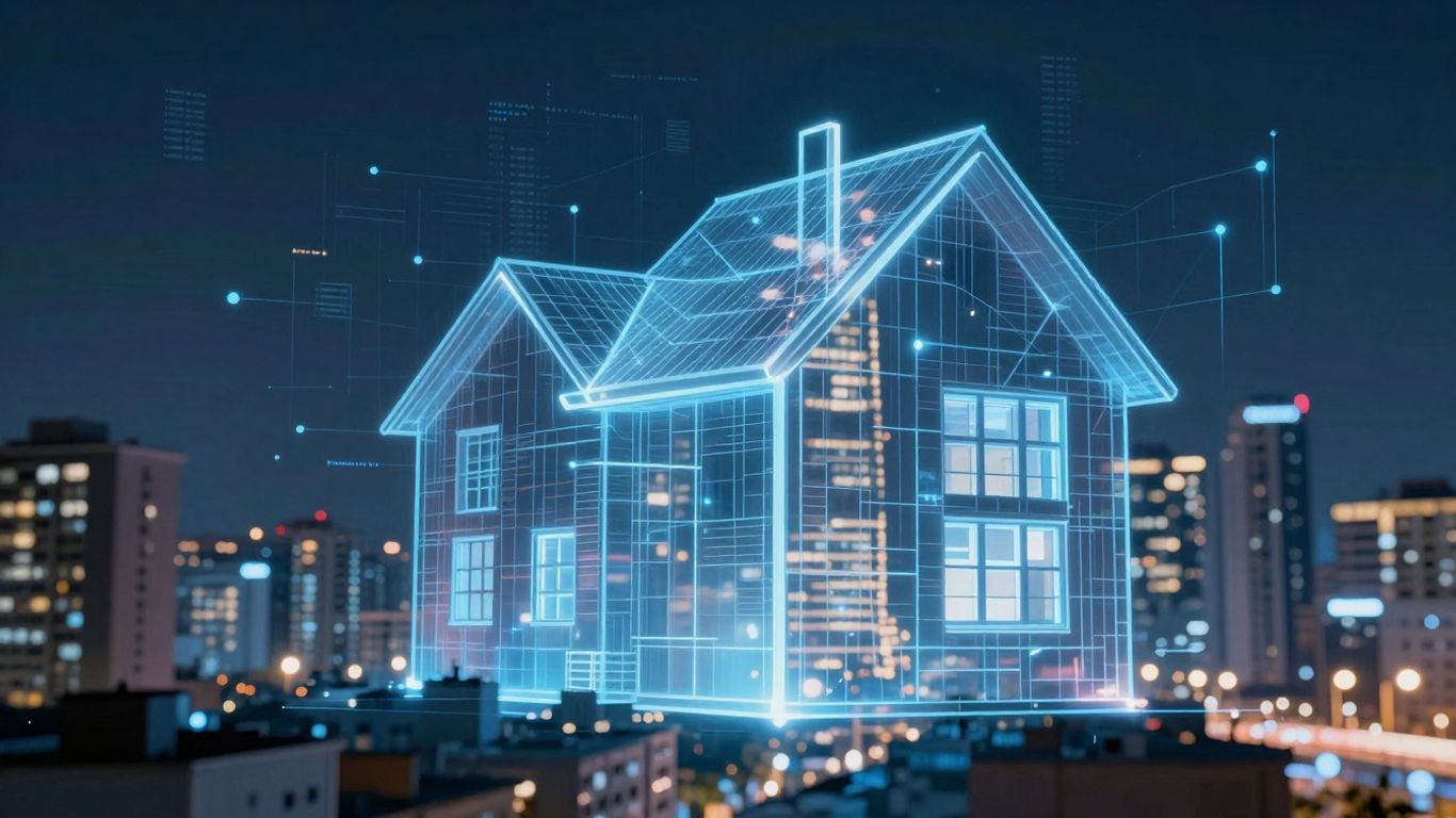 AI transforming real estate property transactions visually.