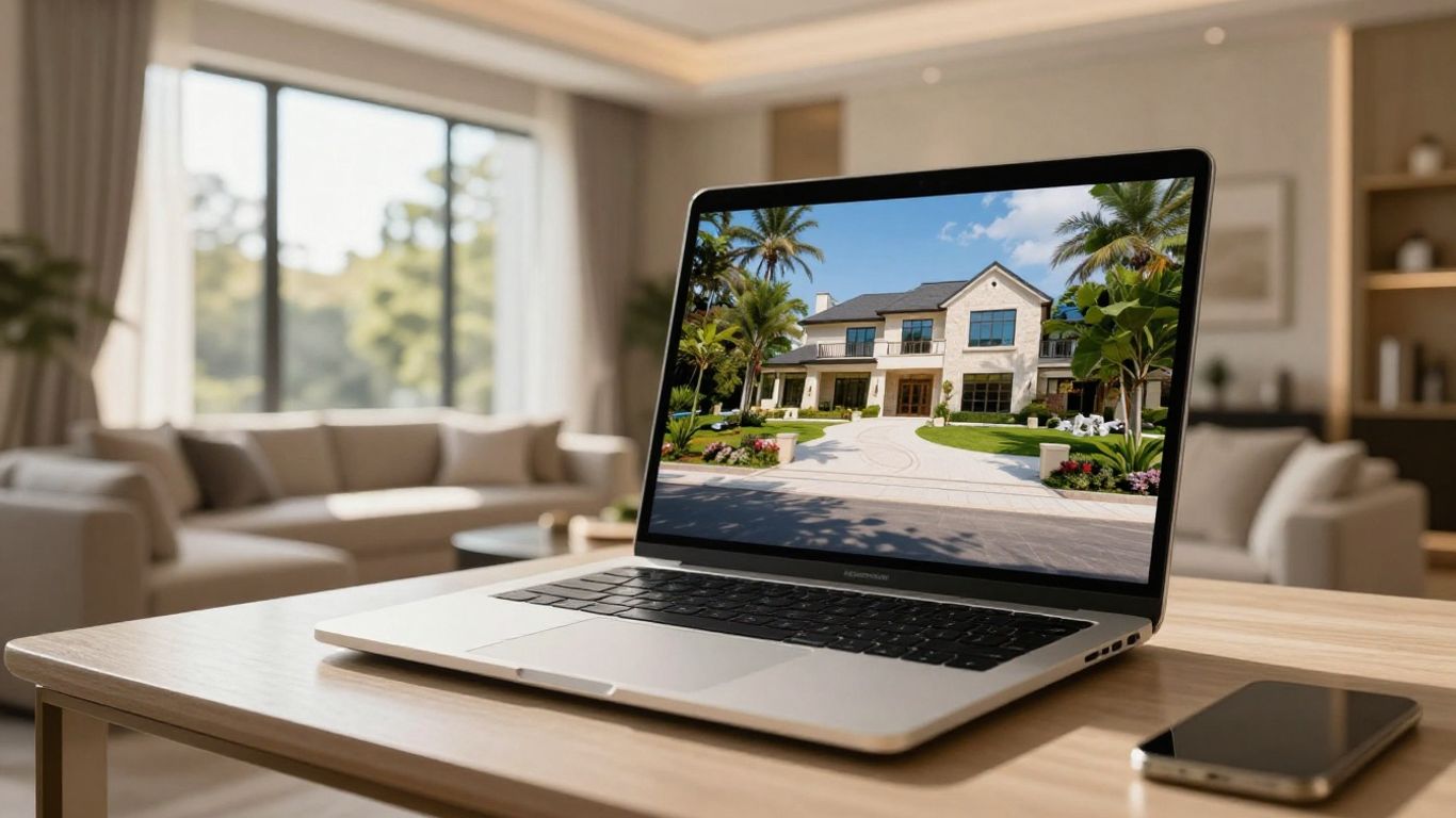 AI-generated real estate description on a laptop screen.