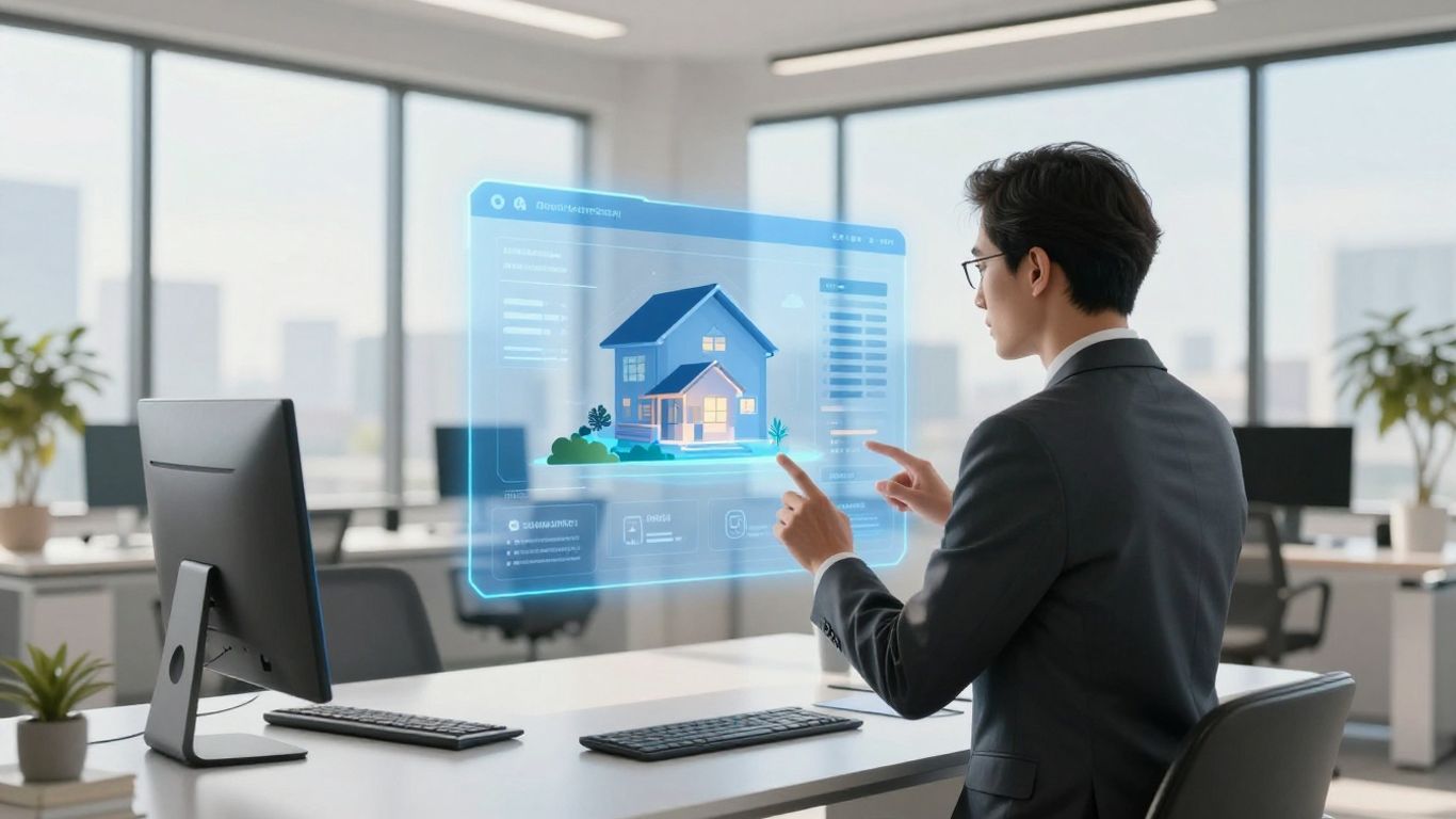 Realtor using AI interface for real estate.