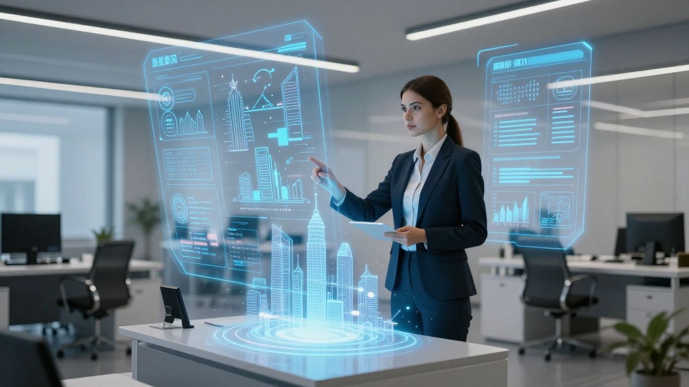 Realtor using AI interface for property sales.