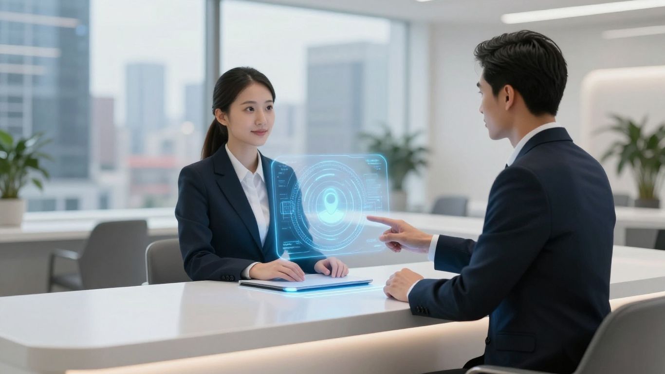 AI assistant at a realtor's front desk.