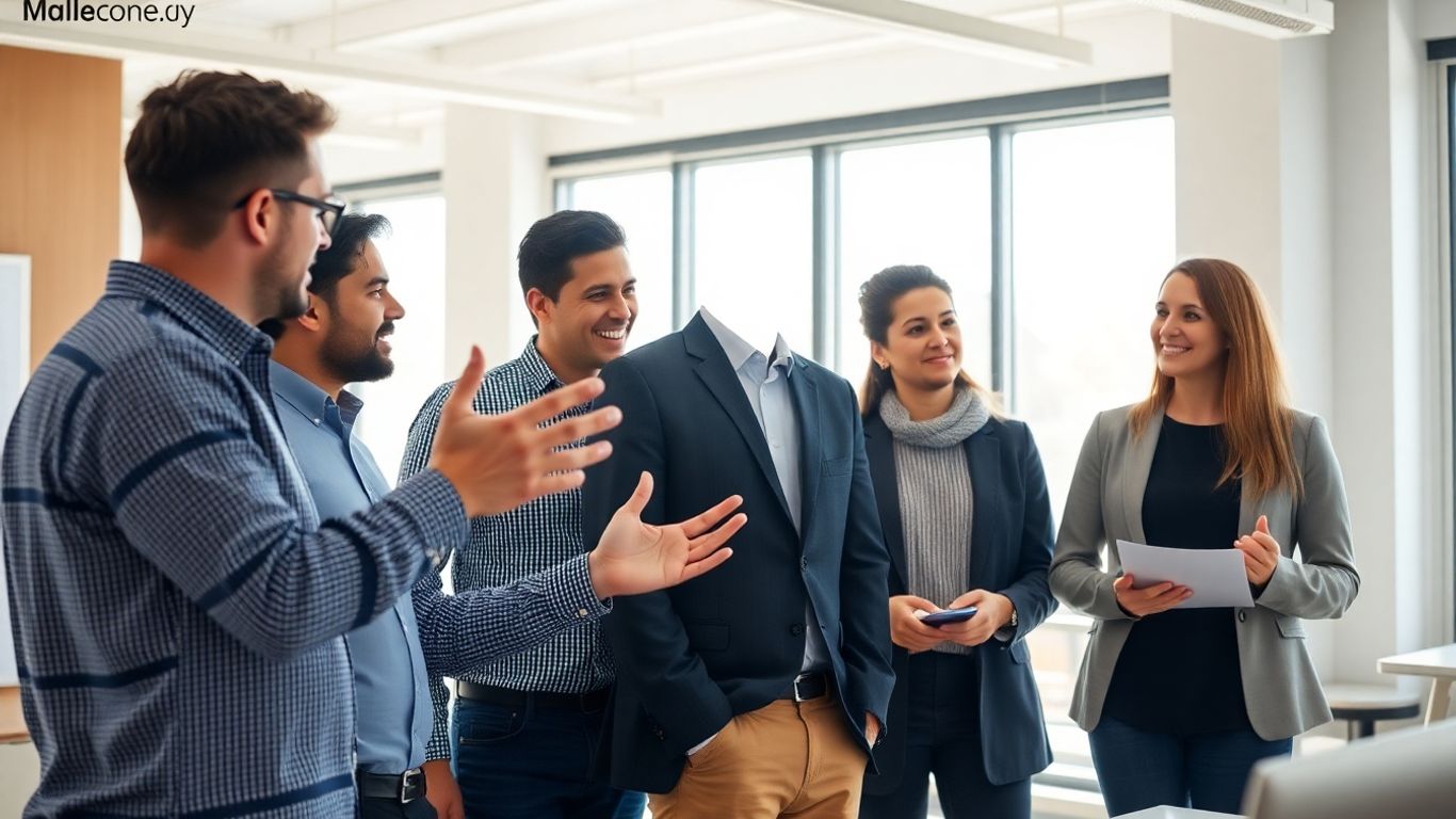 Team collaborating in a modern office