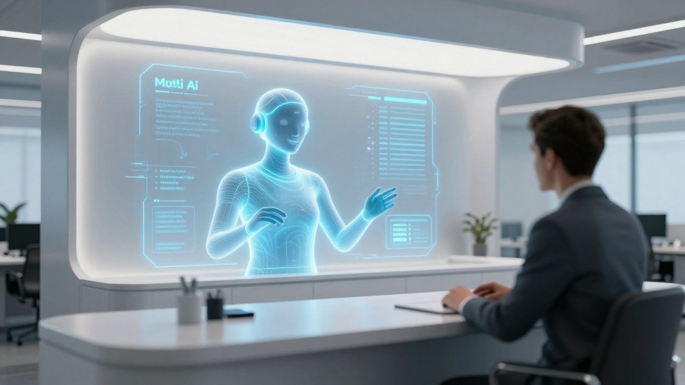 AI voice agent interface interacting with a person.