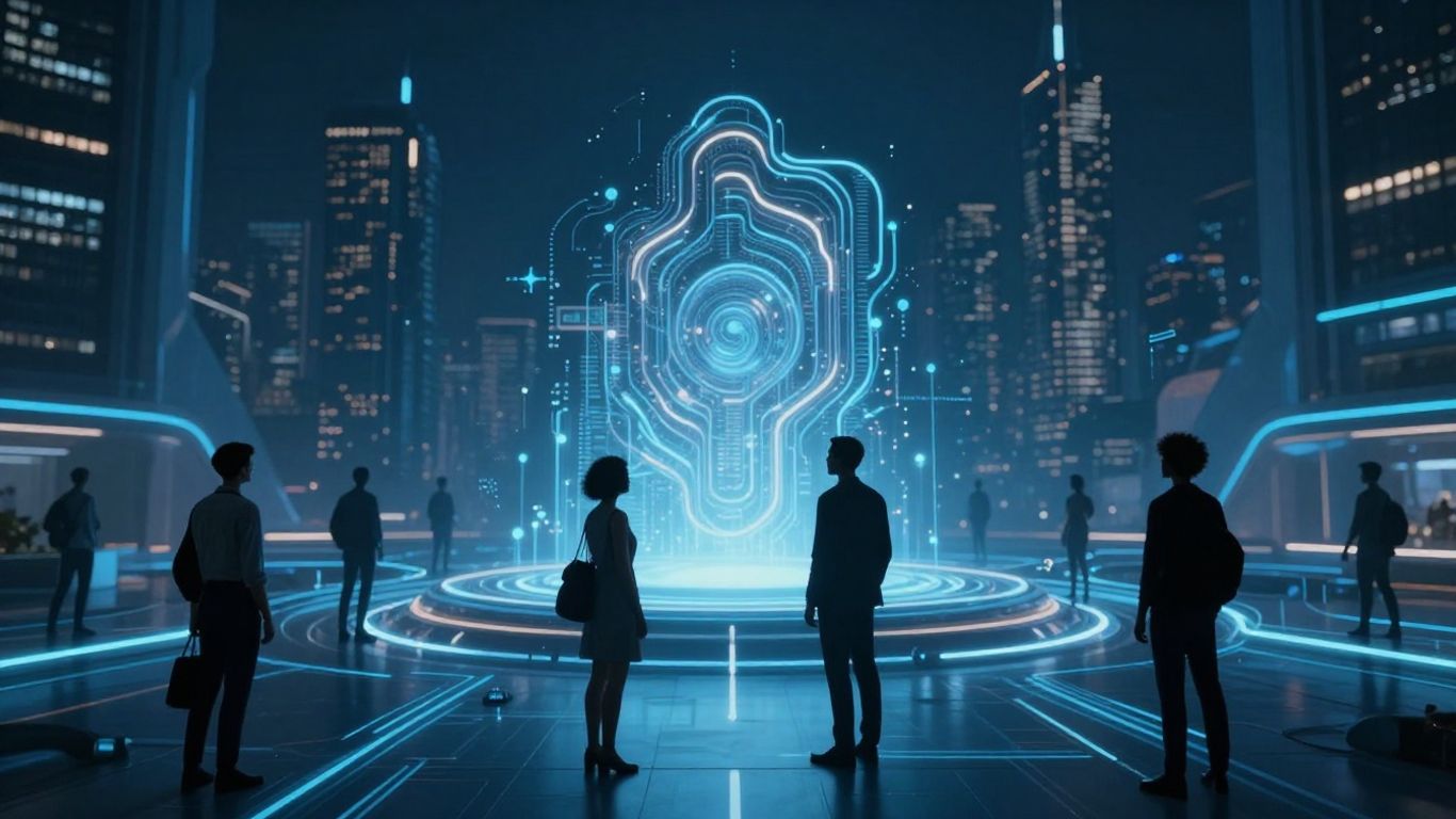 AI connecting people in a digital world.