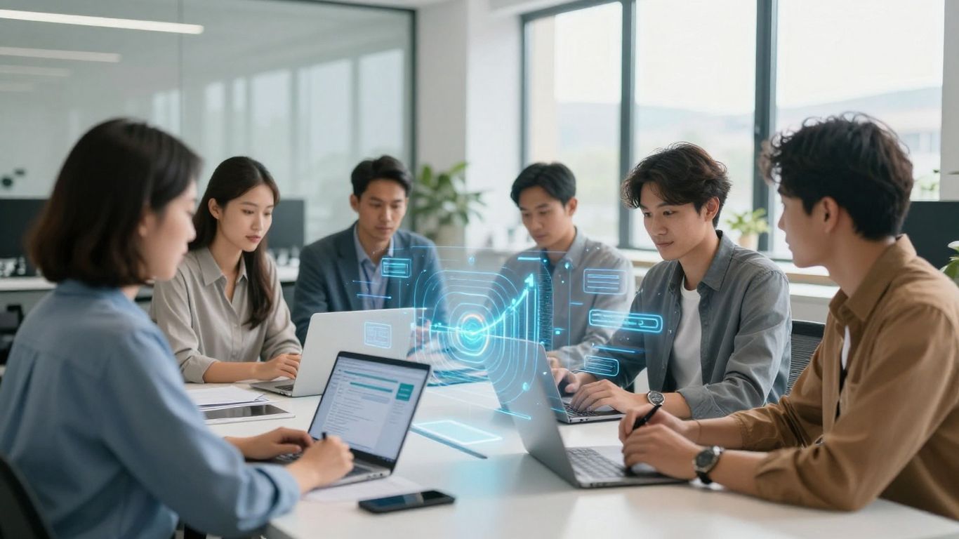 Insurance agency team using AI for claims processing.