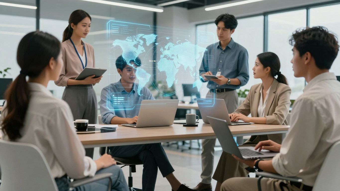 RingCentral AI receptionist facilitating global communication.