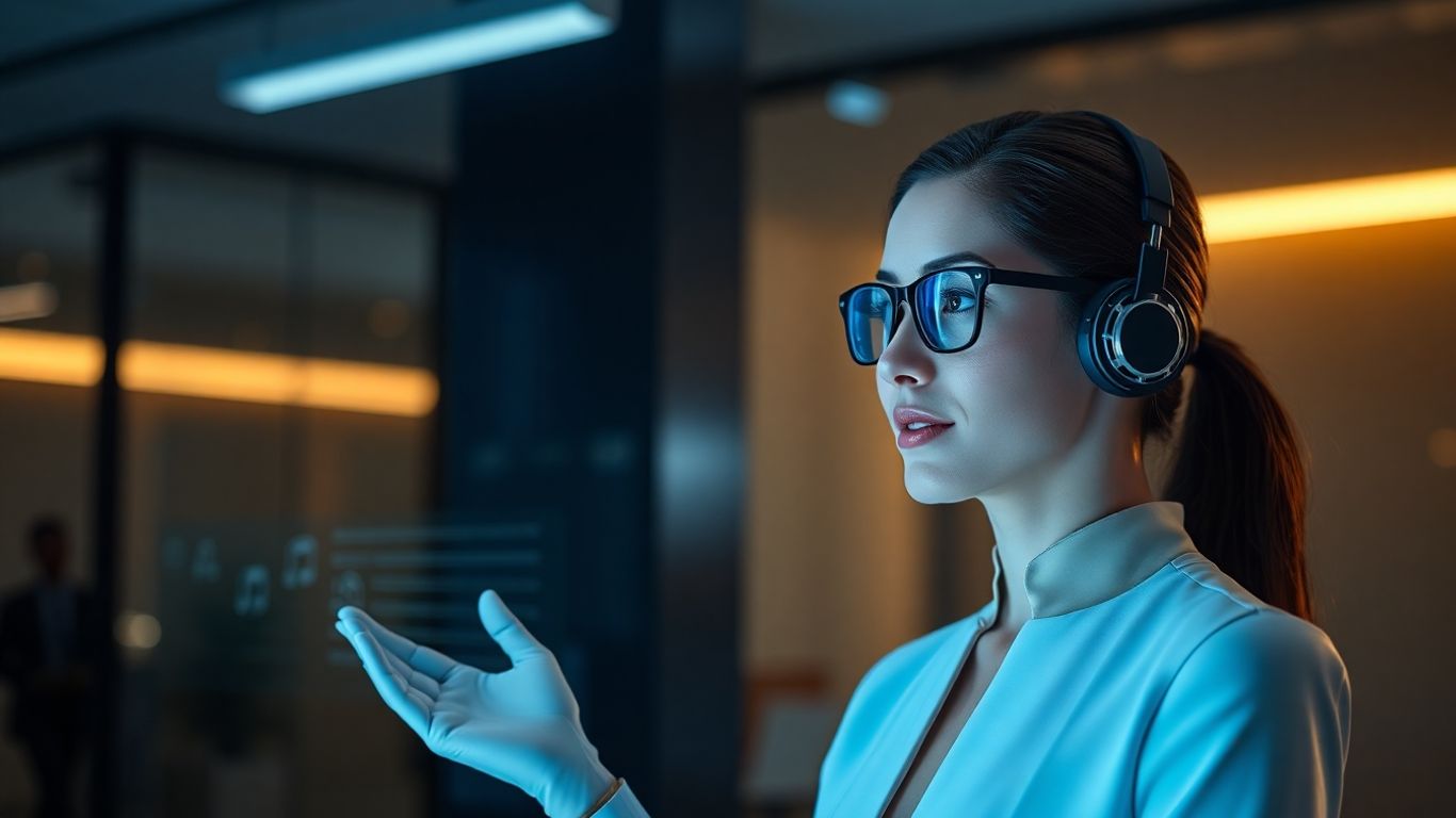 AI voice agent interface with glowing accents