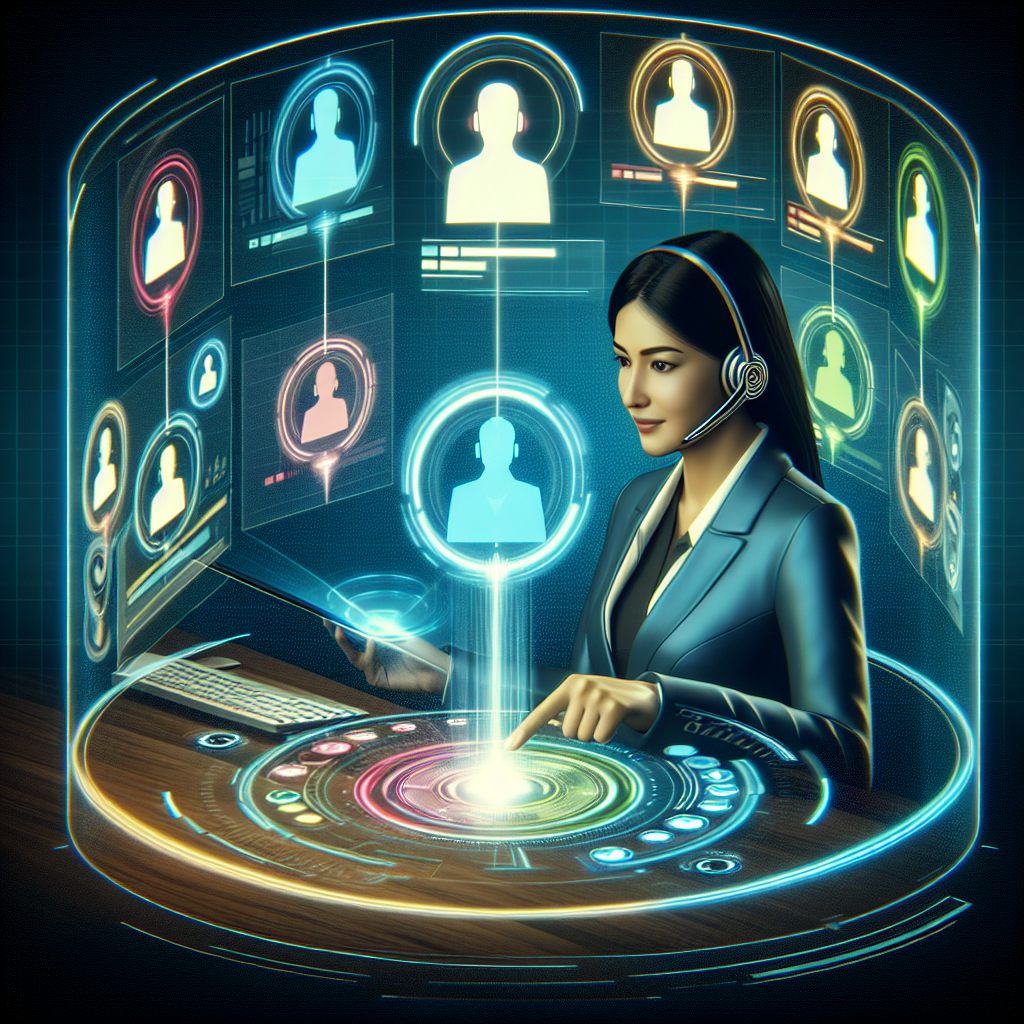 An illustration of a virtual receptionist in action, showcasing call management.