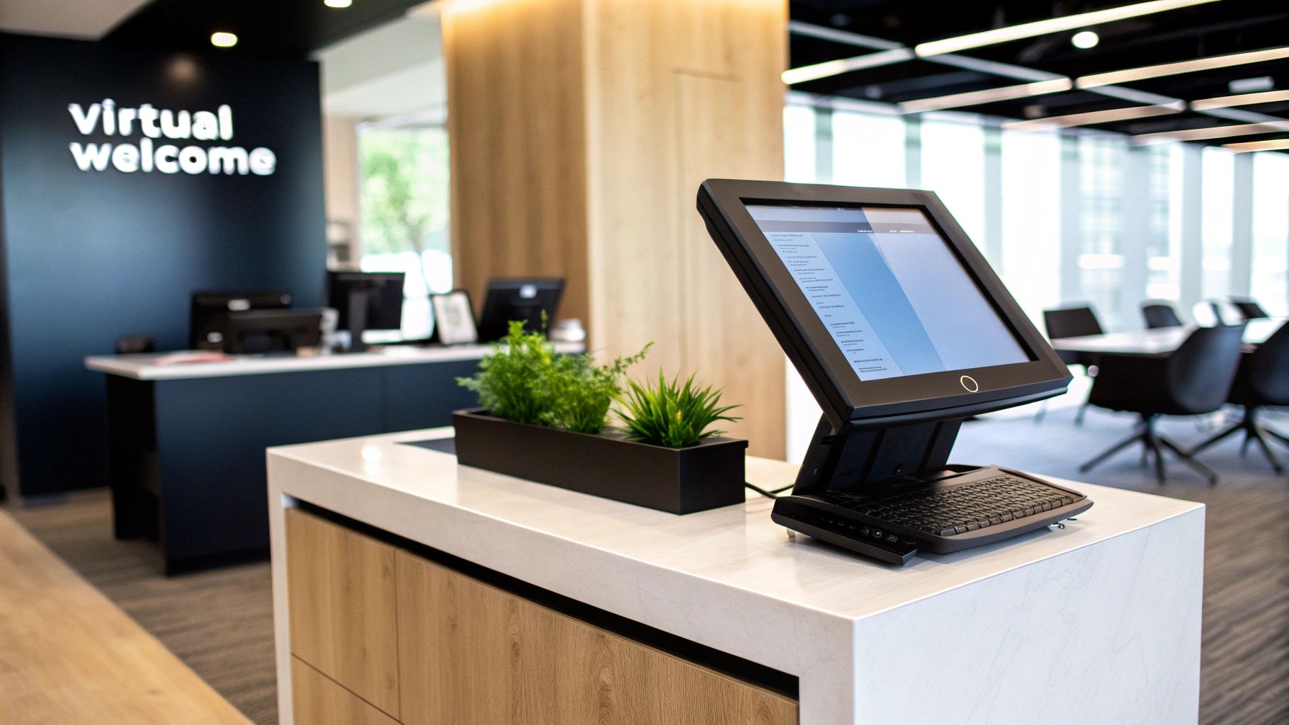 Image of a modern virtual receptionist workspace