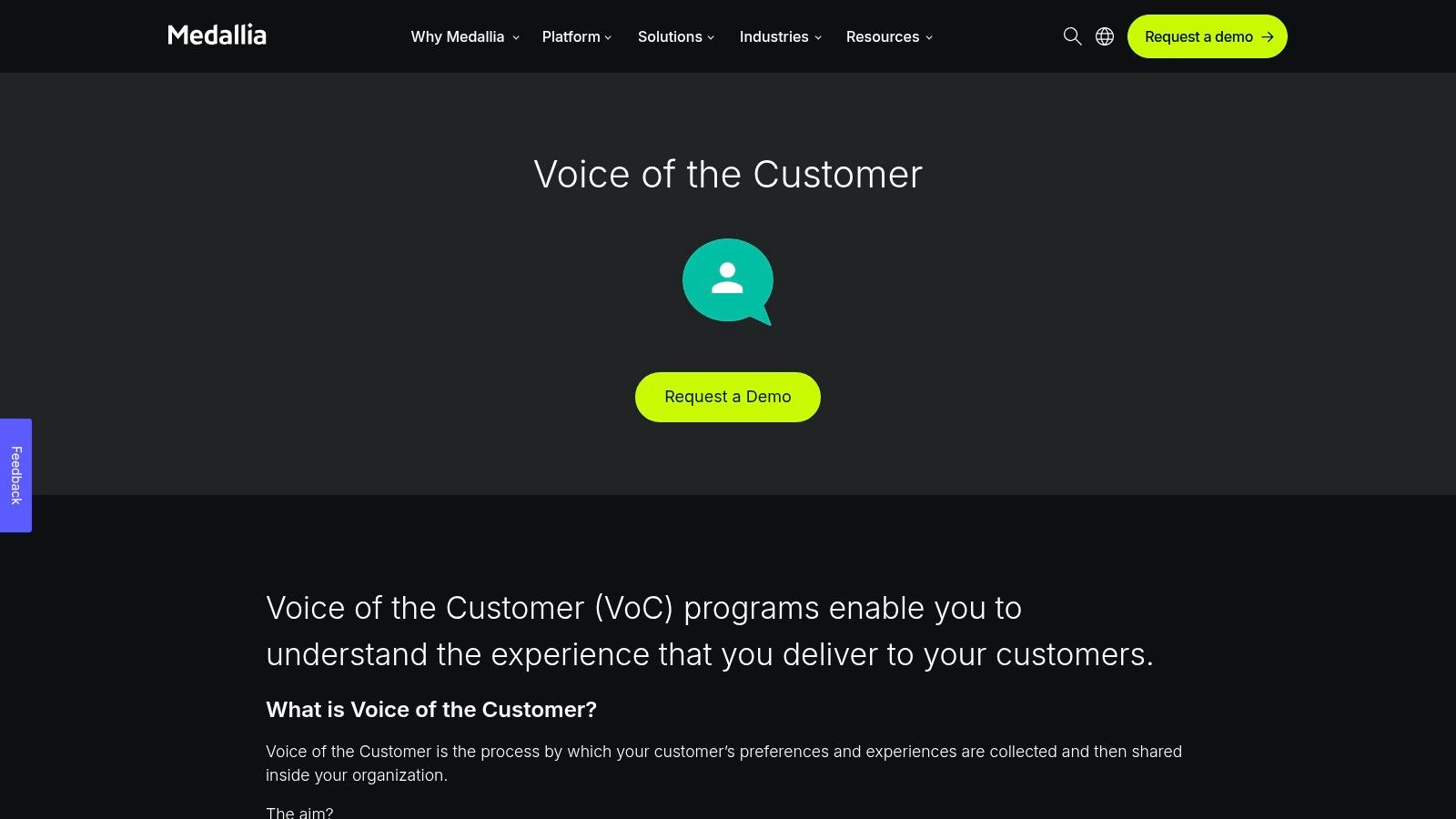 Medallia – Survey templates (Agile Research) and VoC program
