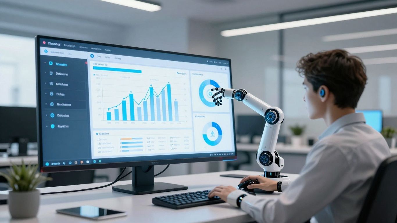 AI sales platform interface with robot arm