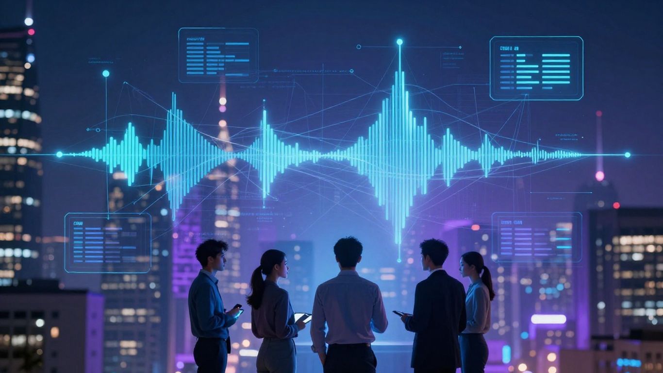 Voice AI and CRM technology visualization