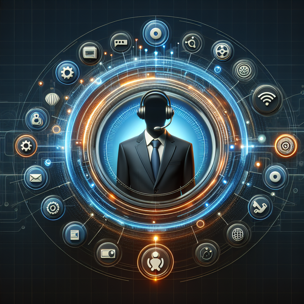 Image of a professional-looking virtual receptionist interface with branding elements