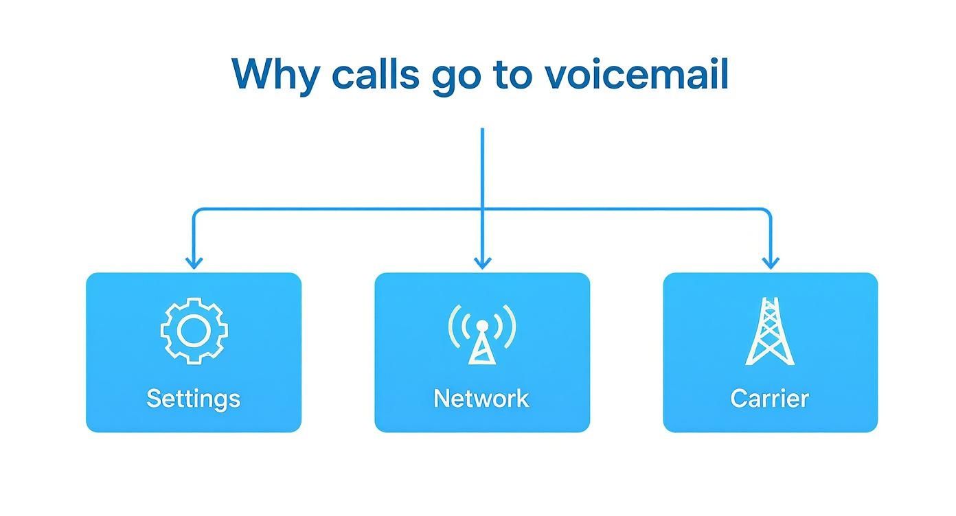 Infographic about why are my calls going to voicemail