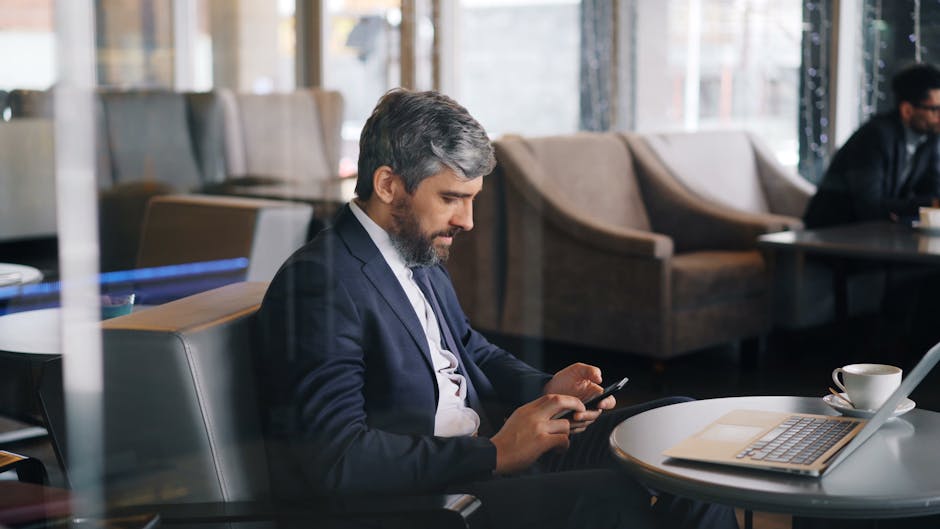 A futuristic office workspace with employees successfully using advanced calling technology, showcasing engagement and connectivity.