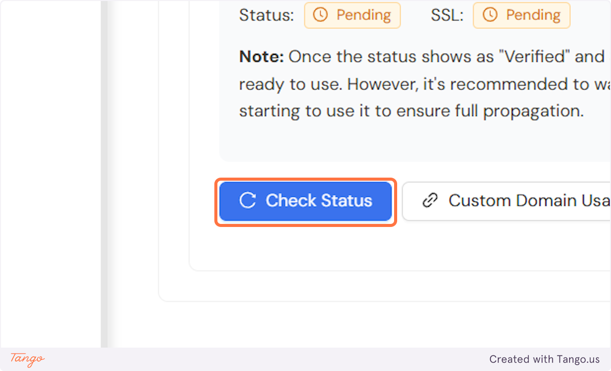 You can click on check status to check how it is going.