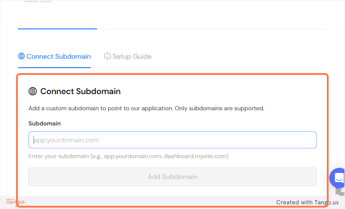 Let's first add the subdomain you would like to use.
