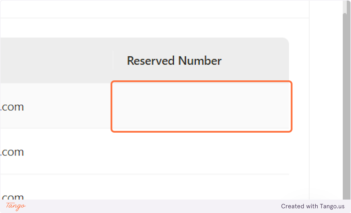 This is where you will see the number has been assigned.