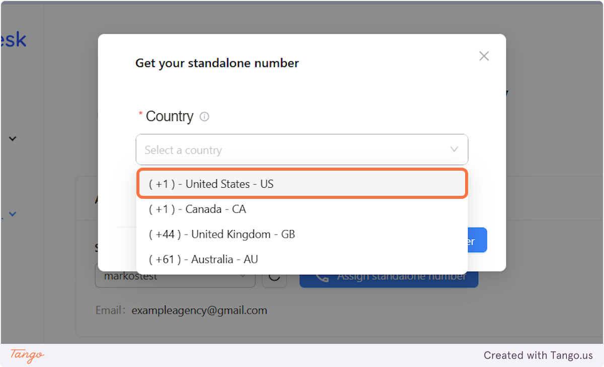 Choose the country you need the numbers for.
