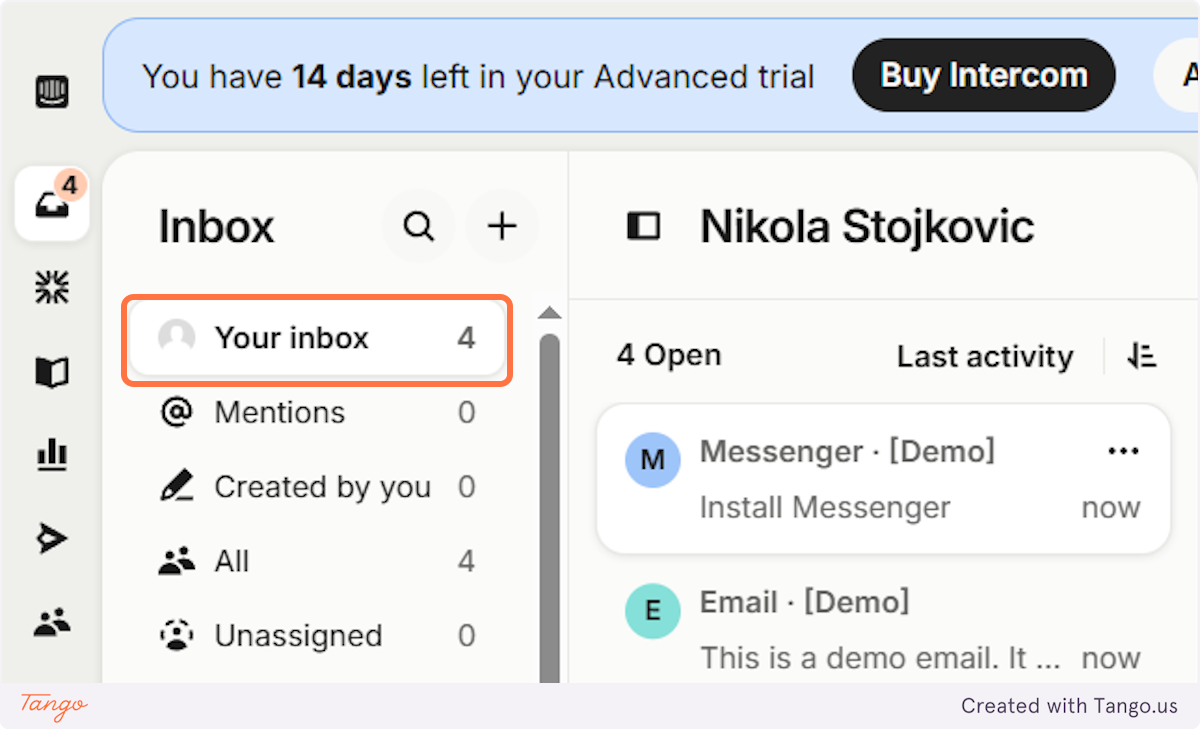 Let's first check our inbox