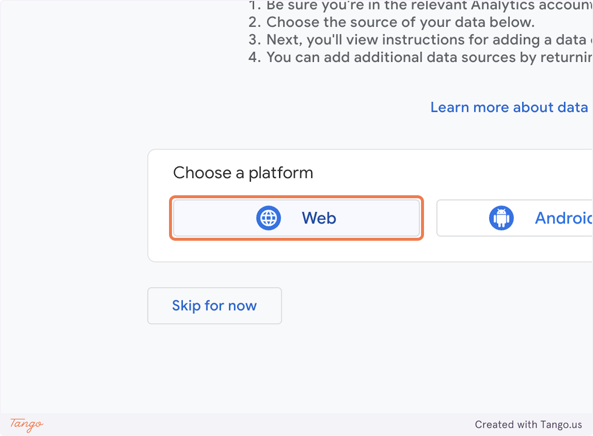 Click on Web