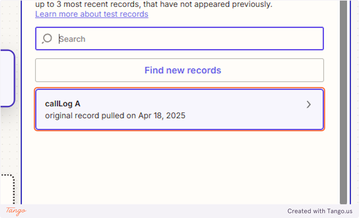 Click on View callLog A