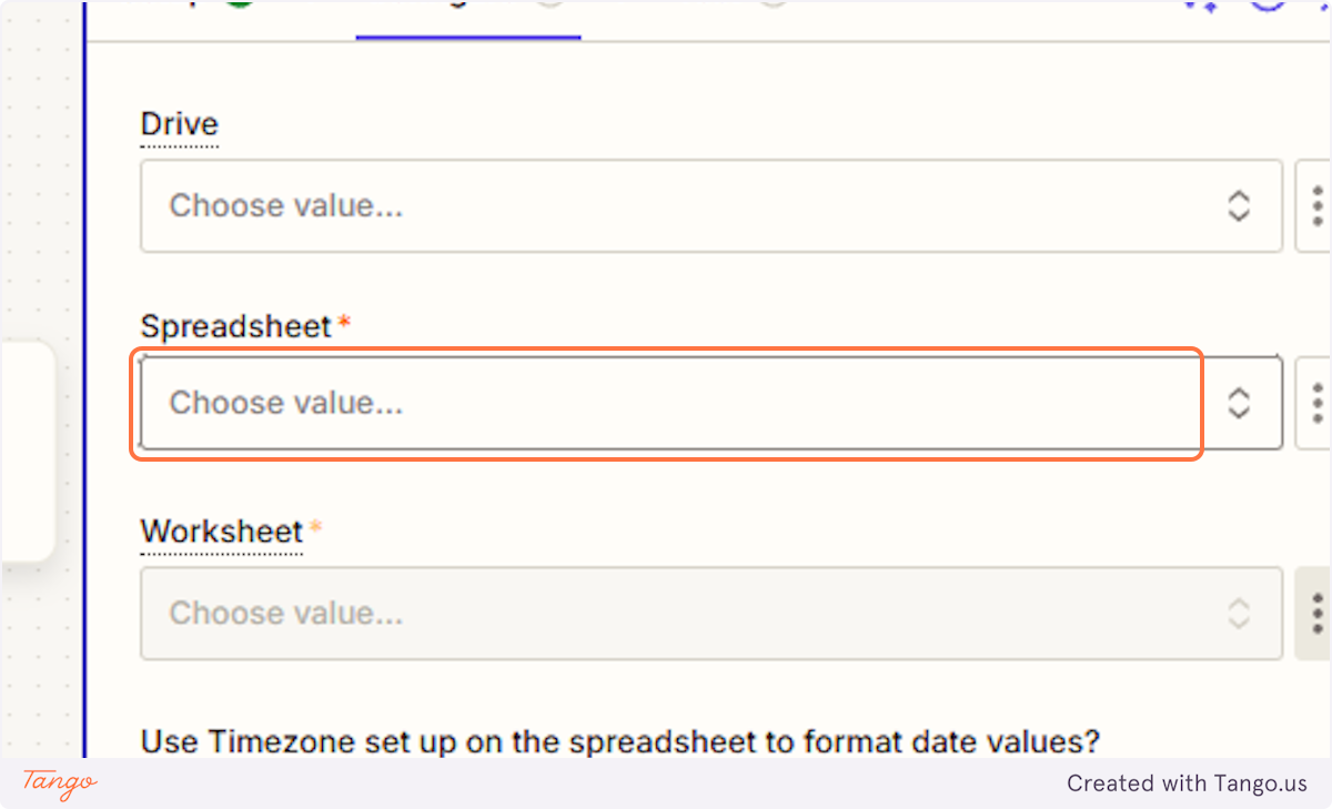 Pick a spreadsheet.
