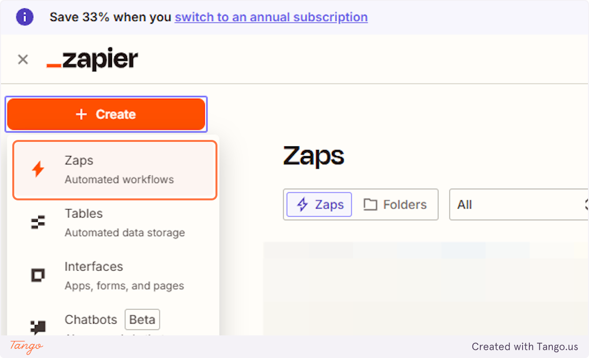 Click on Zaps…