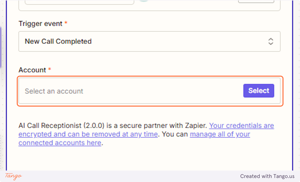 Now let's connect Zapier and their AI Front desk account.