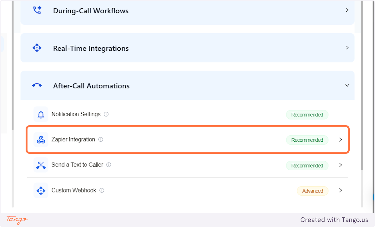 Click on Zapier Integration…