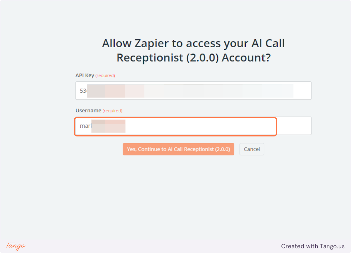 let's paste it into the Zapier connection form.