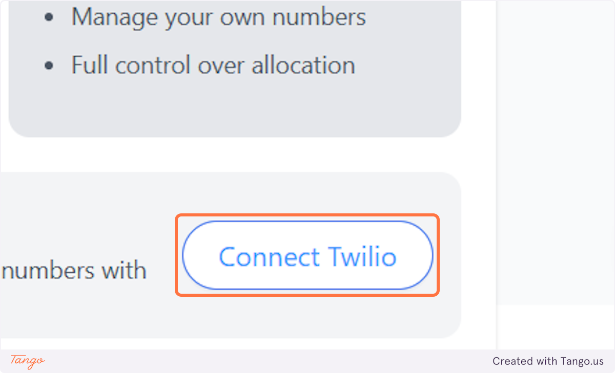Click on Connect Twilio