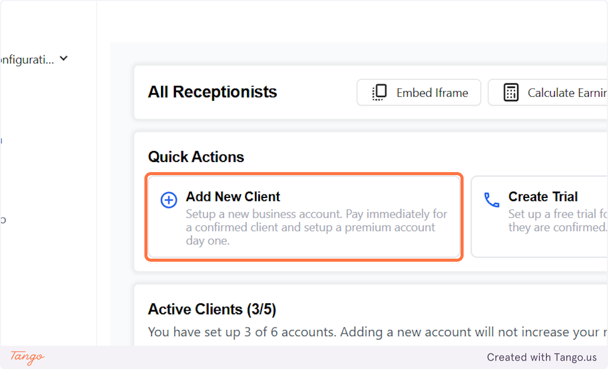 Click on Add New Client