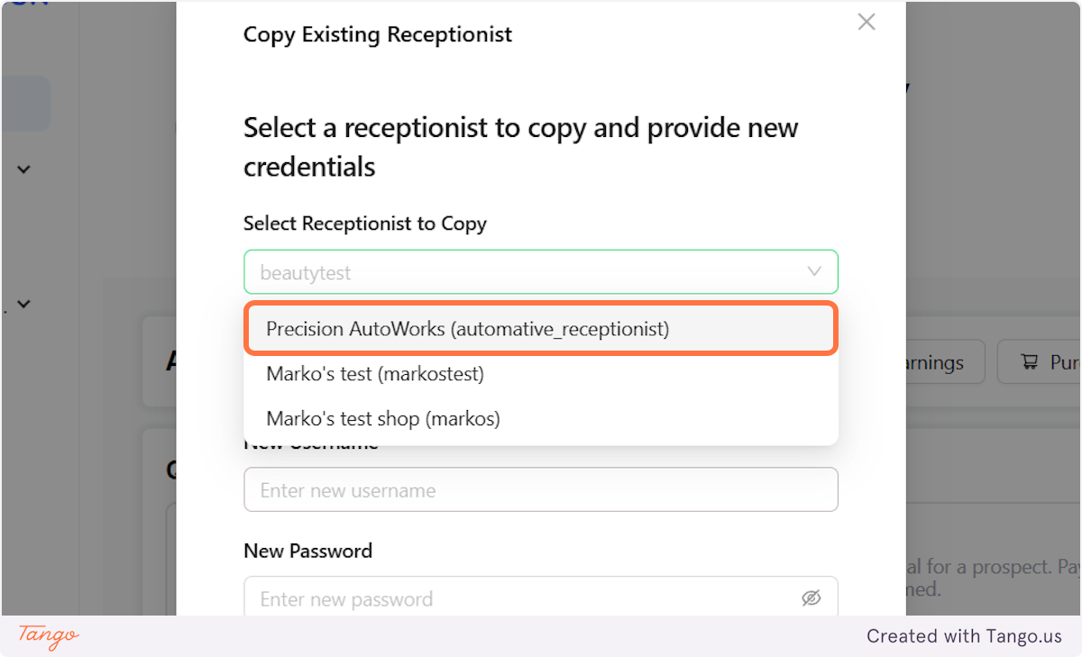 Choose the account you would like to copy.