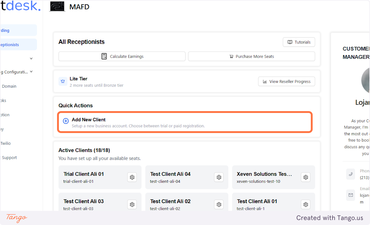 Click on Add New Client…