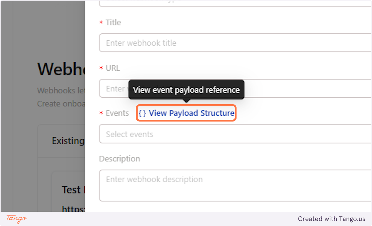 Click on View Payload Structure