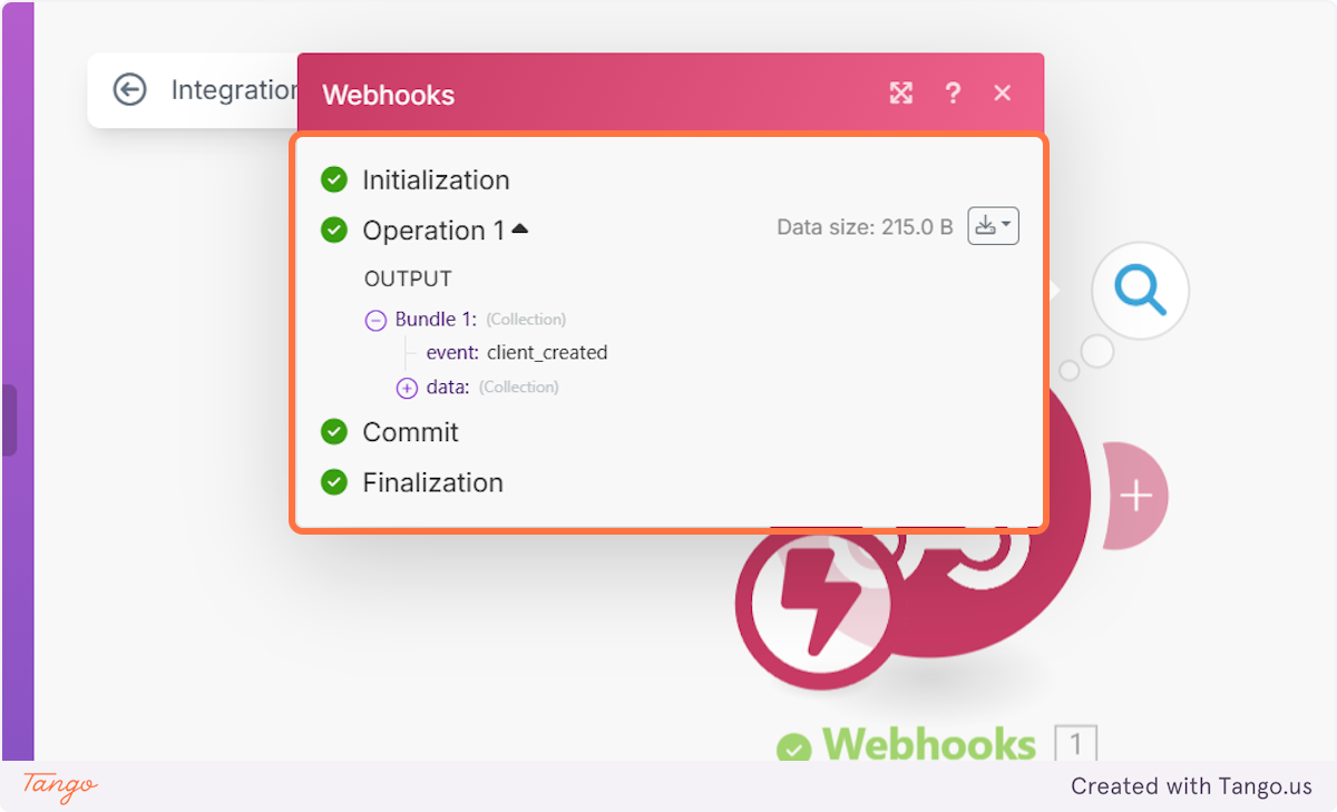This is what you will see if the webhook got triggered.