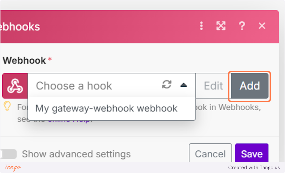 Let's add a webhook.