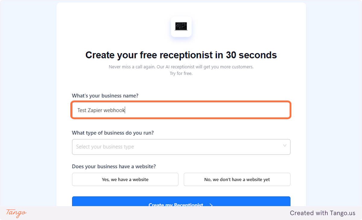 Let's create a trial account to test out our webhook.