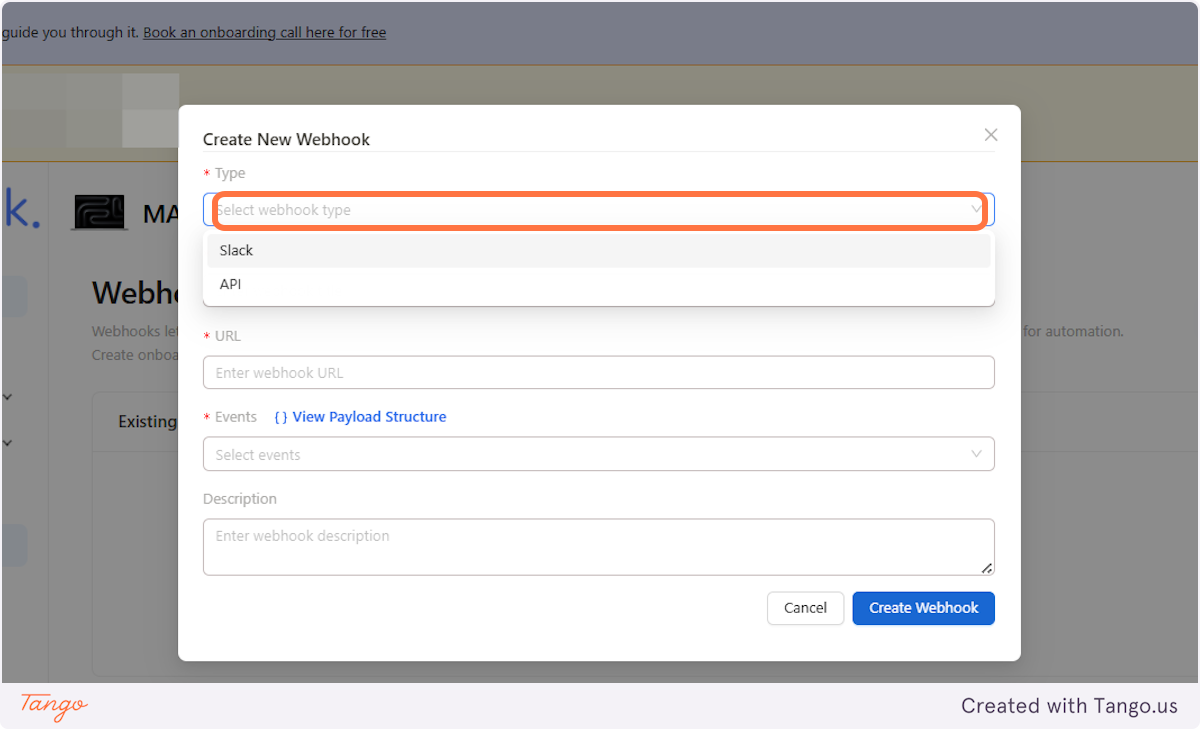Choose Slack or API