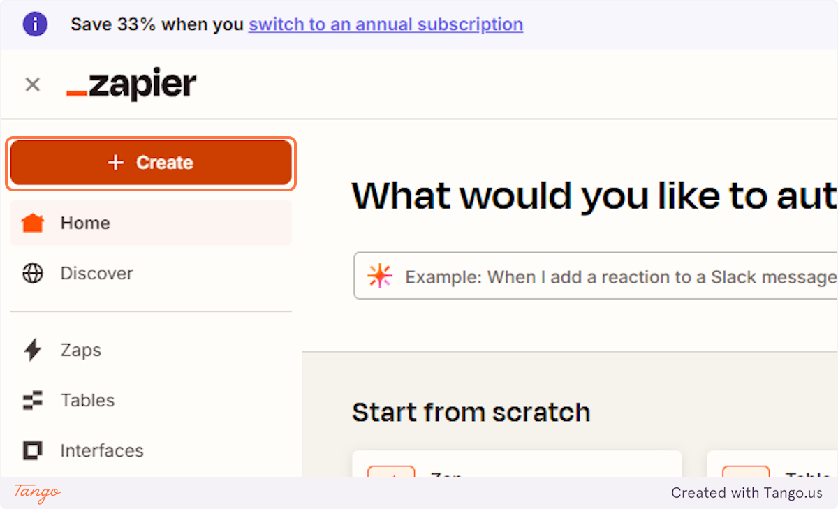 Let's first create a Zap.