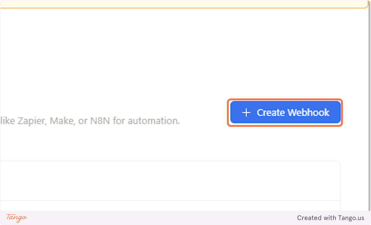 Let's create a webhook.