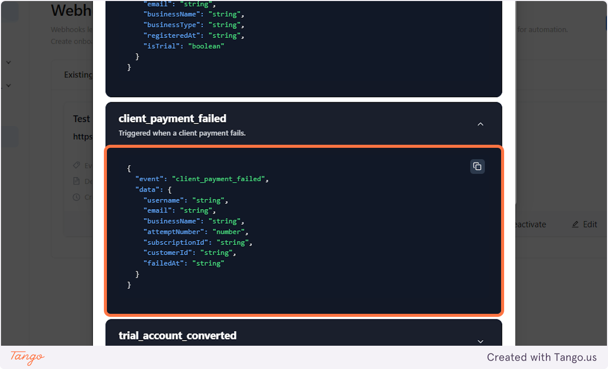 All the data for the client_payment_failed event.