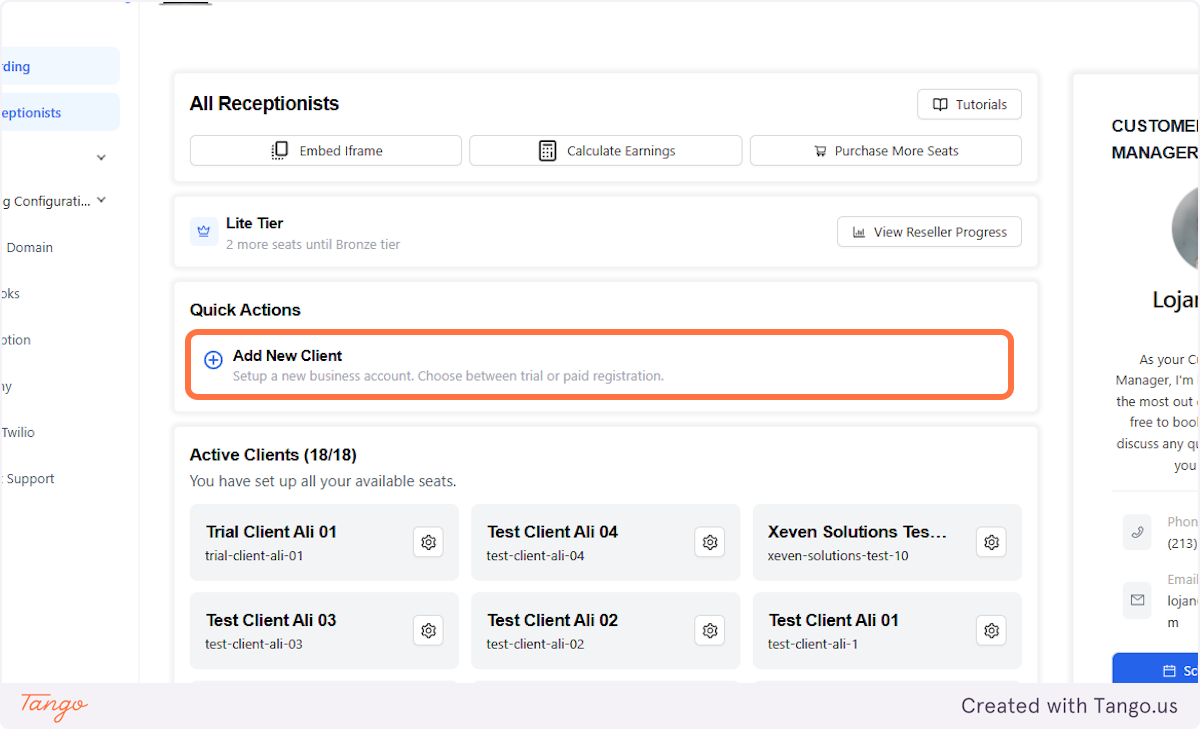 Click on Add New Client…